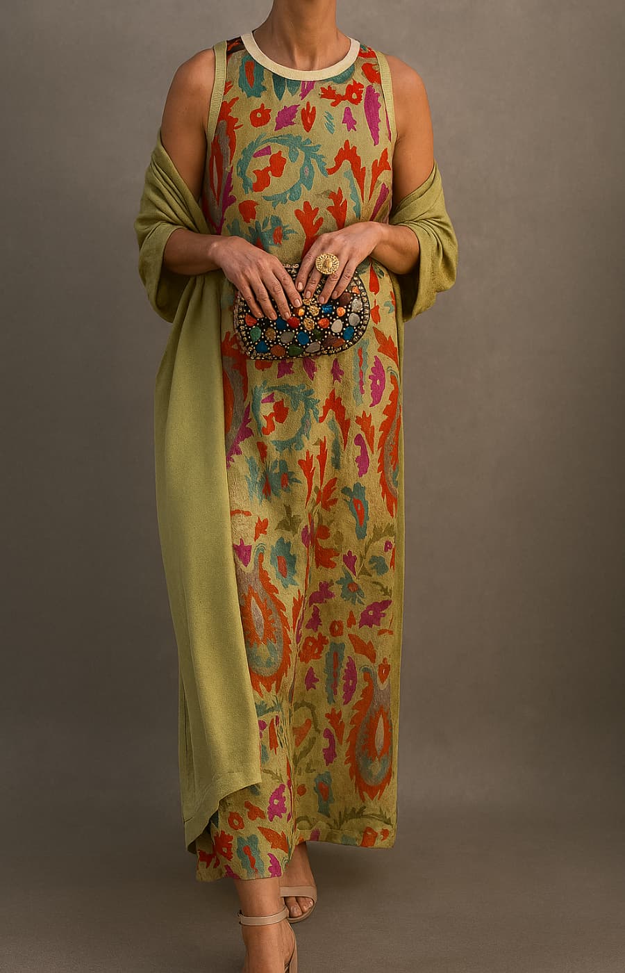 HARPER | DRESS WITH MATCHING SHAWL