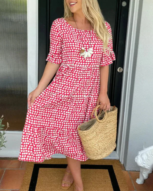 MATILDA | SHORT SLEEVE MIDI DRESS