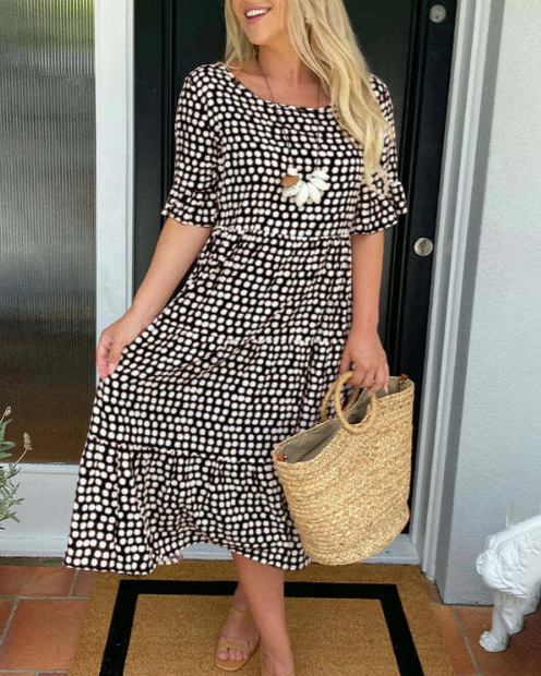 MATILDA | SHORT SLEEVE MIDI DRESS