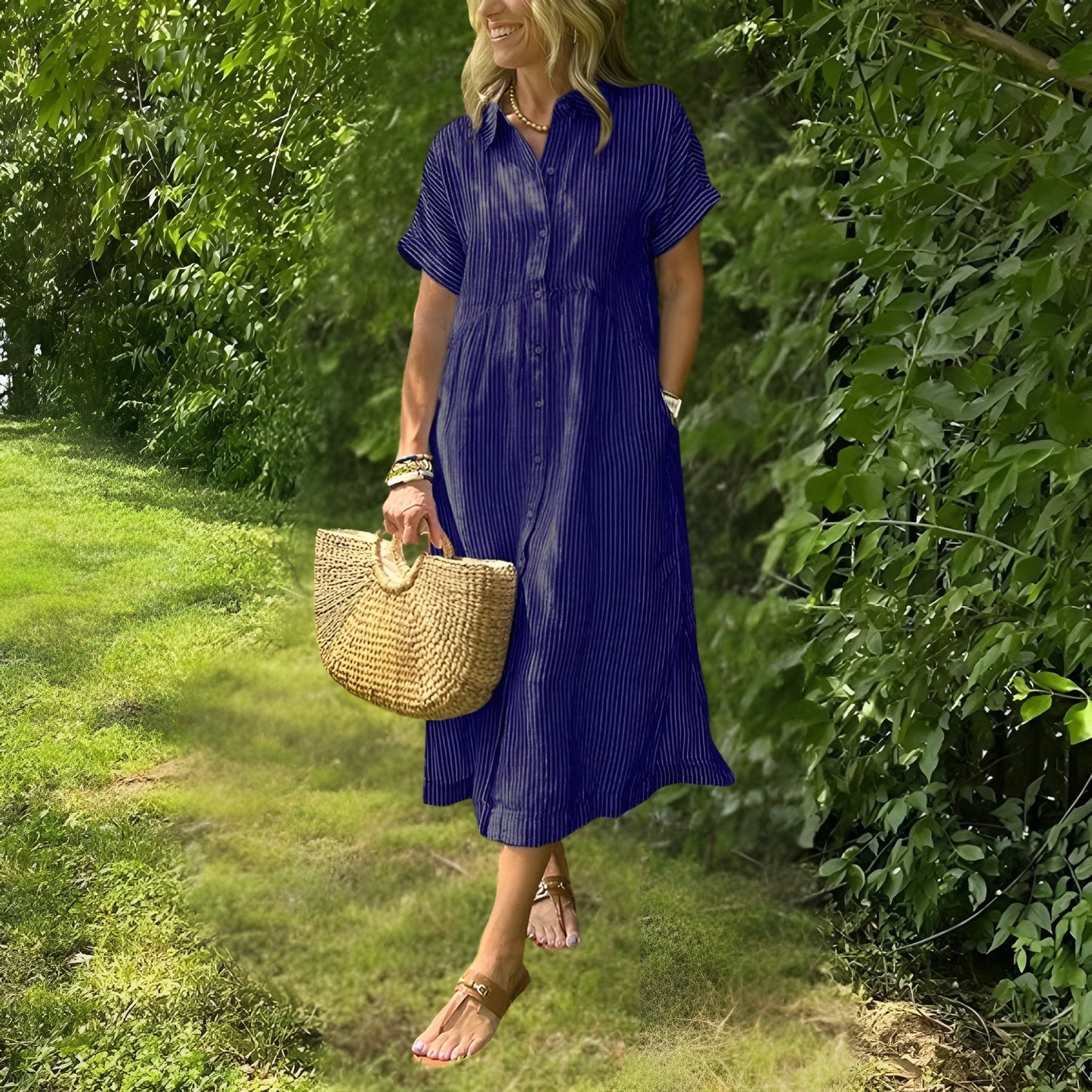 POPPY | FLATTERING STRIPED DRESS