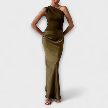 AVA | ONE-SHOULDER MAXI DRESS