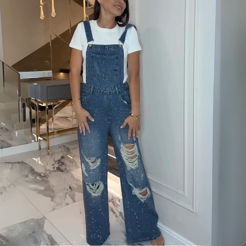 MARGOT | RIPPED DENIM OVERALL