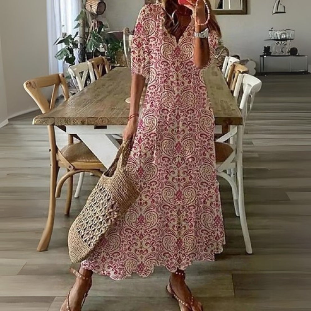 ELSA | BOHO V‑NECK STYLE DRESS