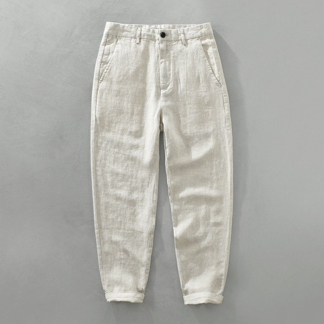 PAUL | LINEN STRAIGHT TROUSERS