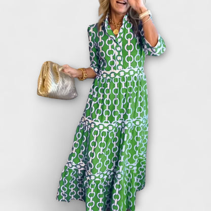 EVELYN | MIDI PATTERN DRESS