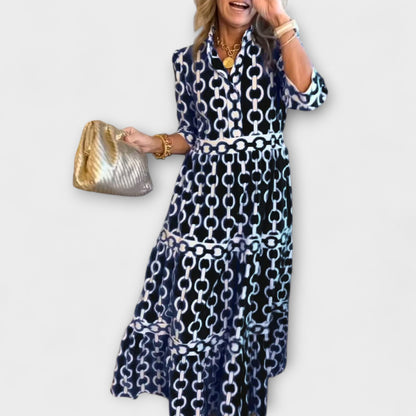 EVELYN | MIDI PATTERN DRESS