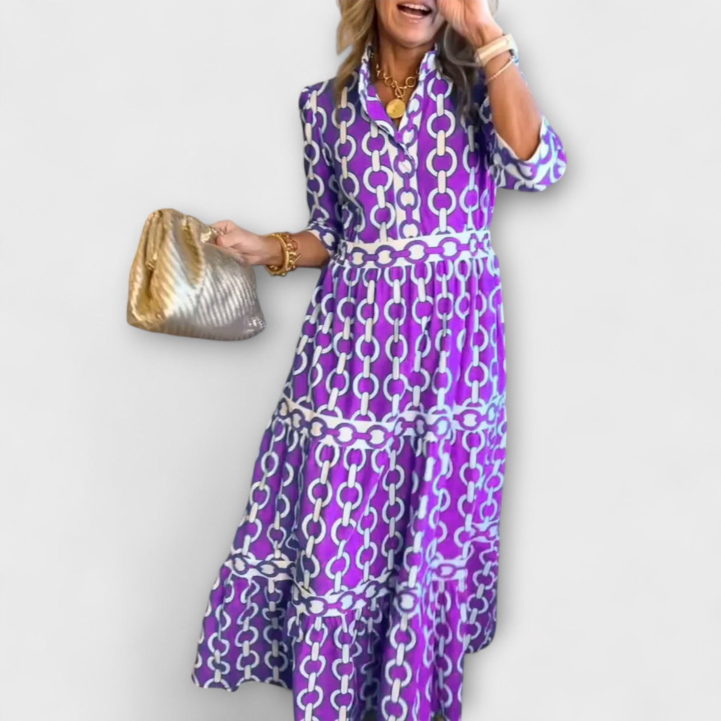 EVELYN | MIDI PATTERN DRESS