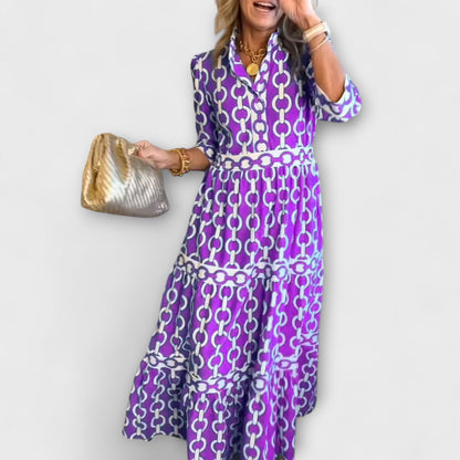 EVELYN | MIDI PATTERN DRESS