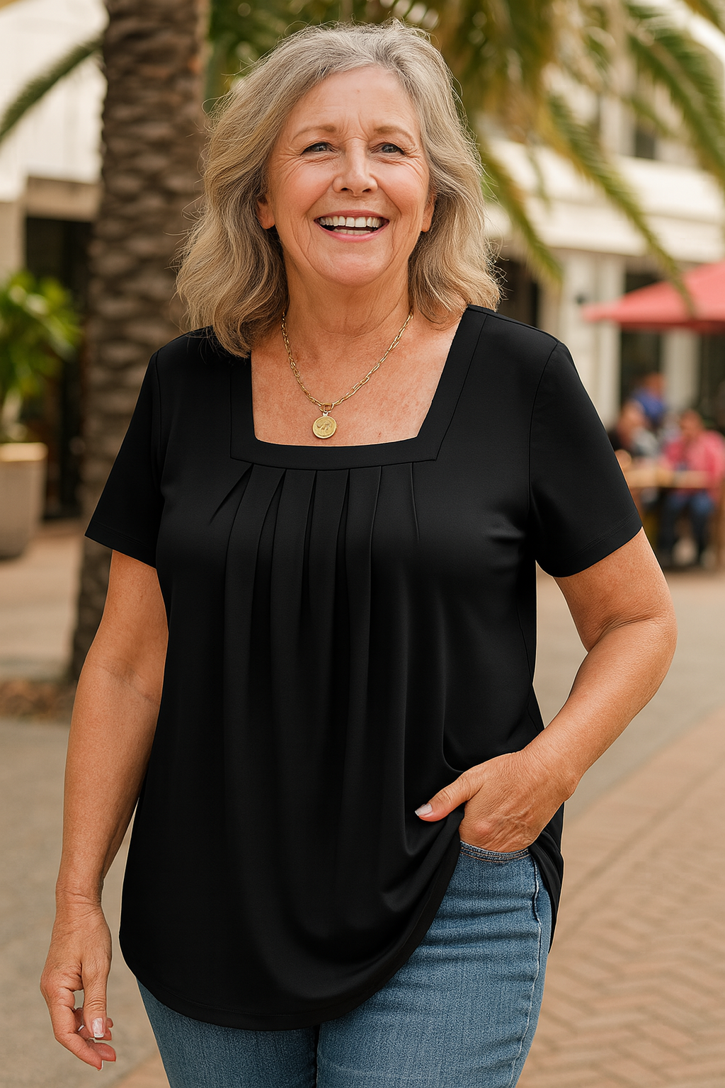 MAYA | PLEATED COMFORT TOP