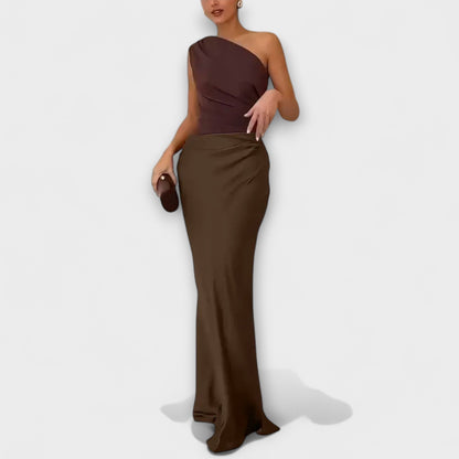 AVA | ONE-SHOULDER MAXI DRESS