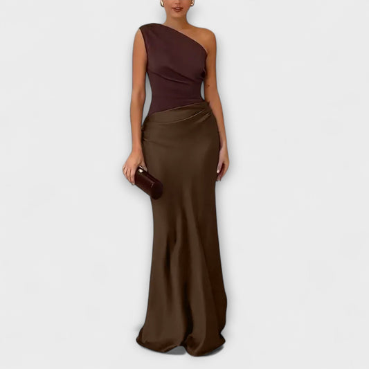AVA | ONE-SHOULDER MAXI DRESS
