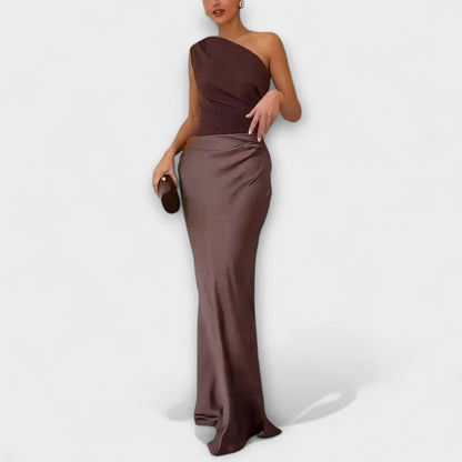AVA | ONE-SHOULDER MAXI DRESS