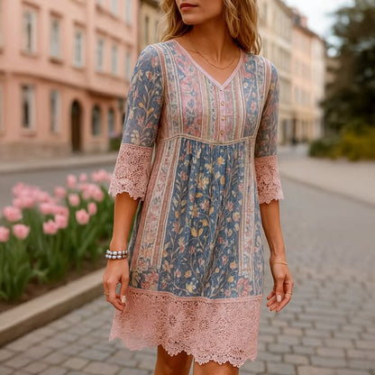 ALYSSA | VINTAGE PRINTED LACE DRESS