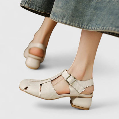 MARGOT | CUT OUT LEATHER SANDALS