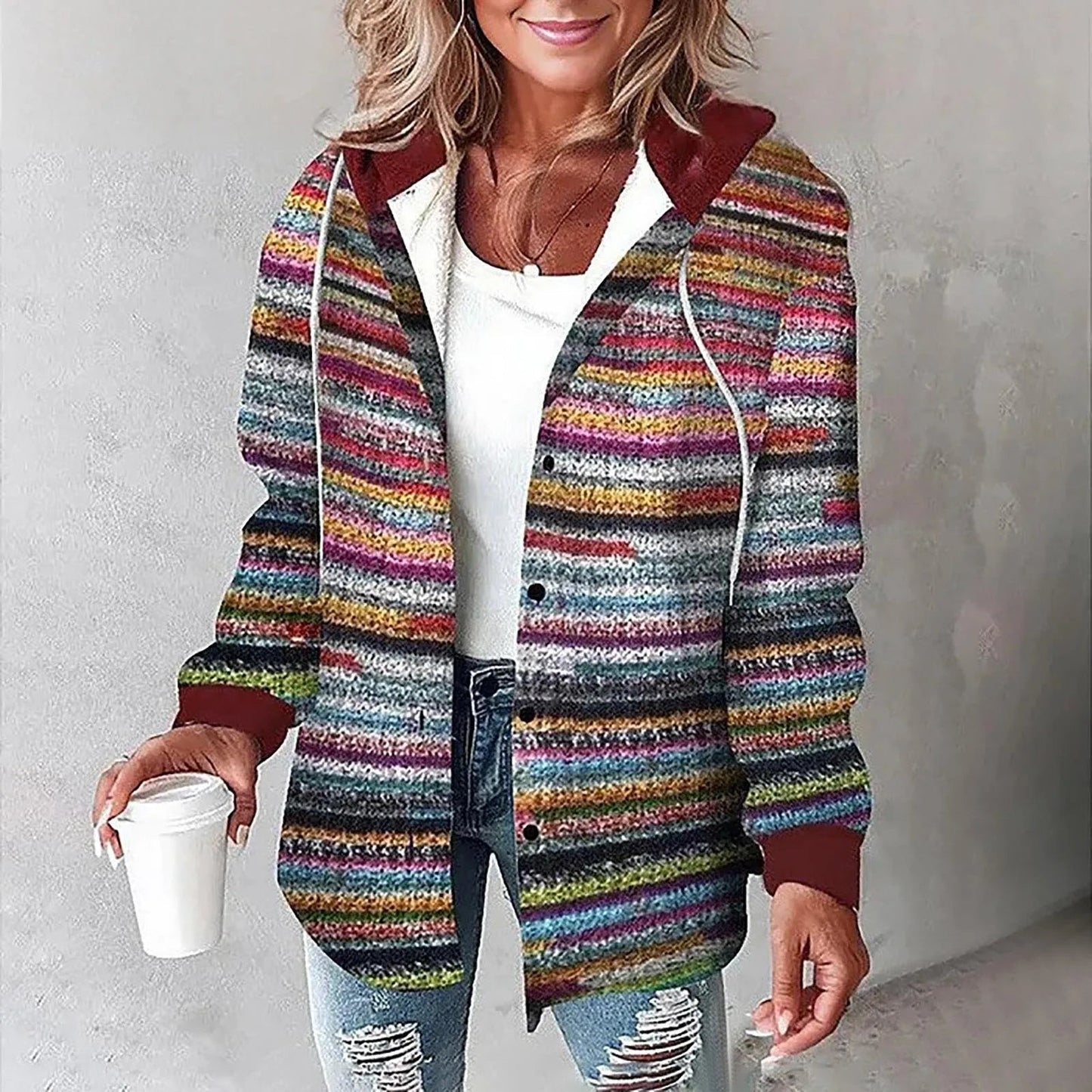 TESS | CHECK HOODED JACKET