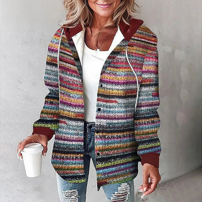 TESS | CHECK HOODED JACKET