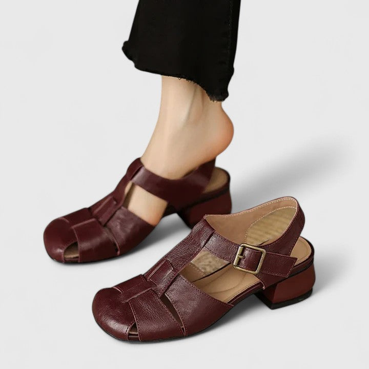 MARGOT | CUT OUT LEATHER SANDALS
