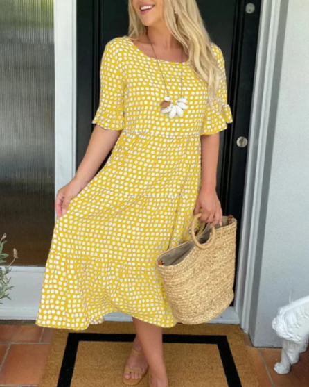 MATILDA | SHORT SLEEVE MIDI DRESS