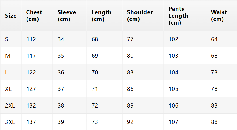Size chart
