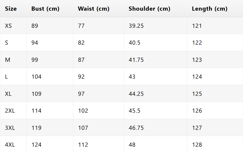 Size chart