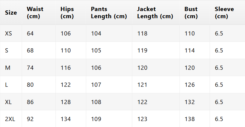 Size chart