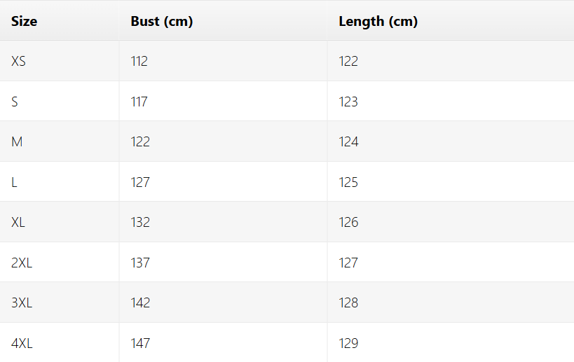 Size chart