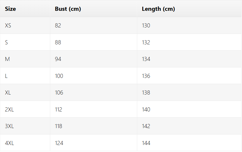 Size chart