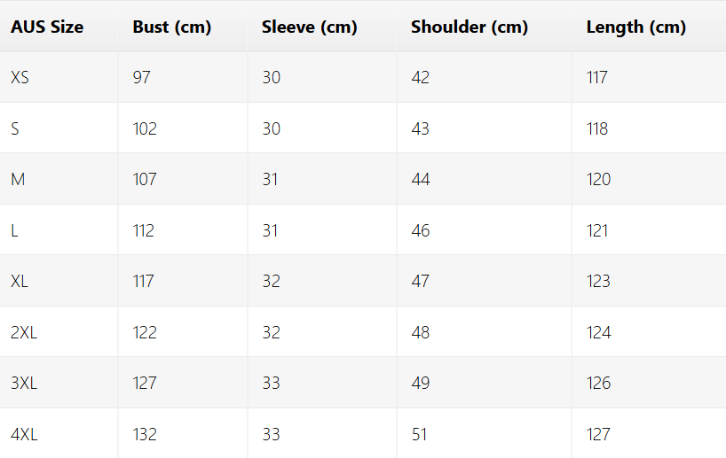 Size chart