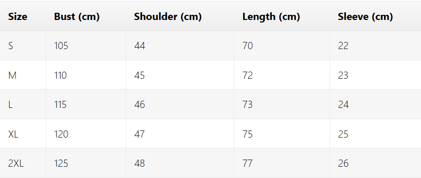 Size chart