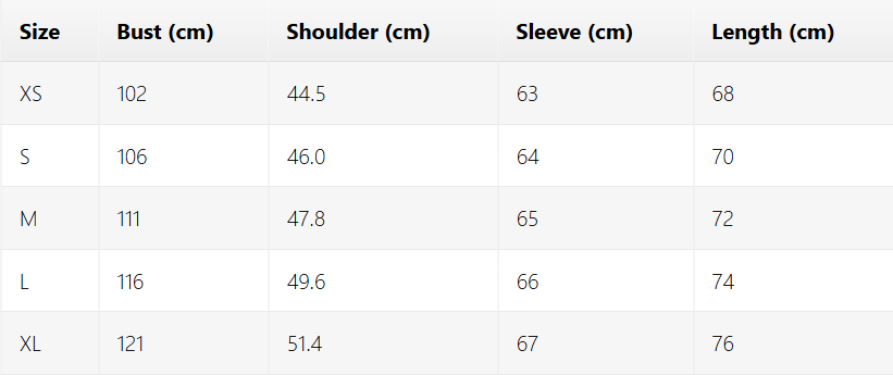 Size chart