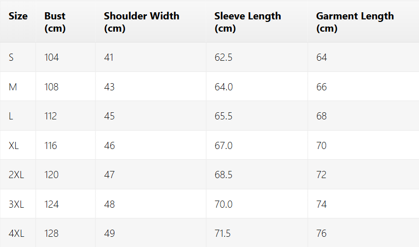 Size chart
