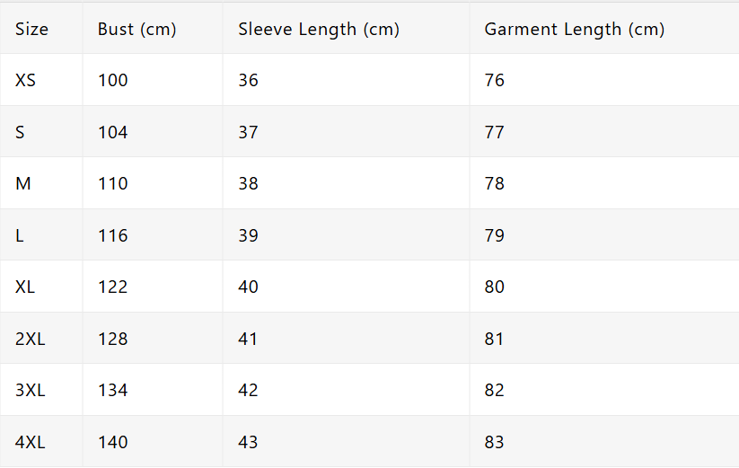 Size chart