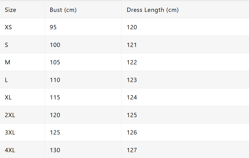 Size chart
