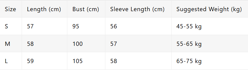 Size chart