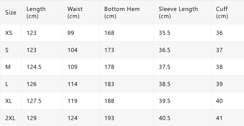 Size chart