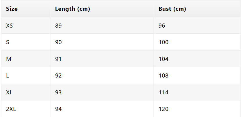 Size chart