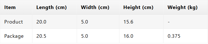 Size chart