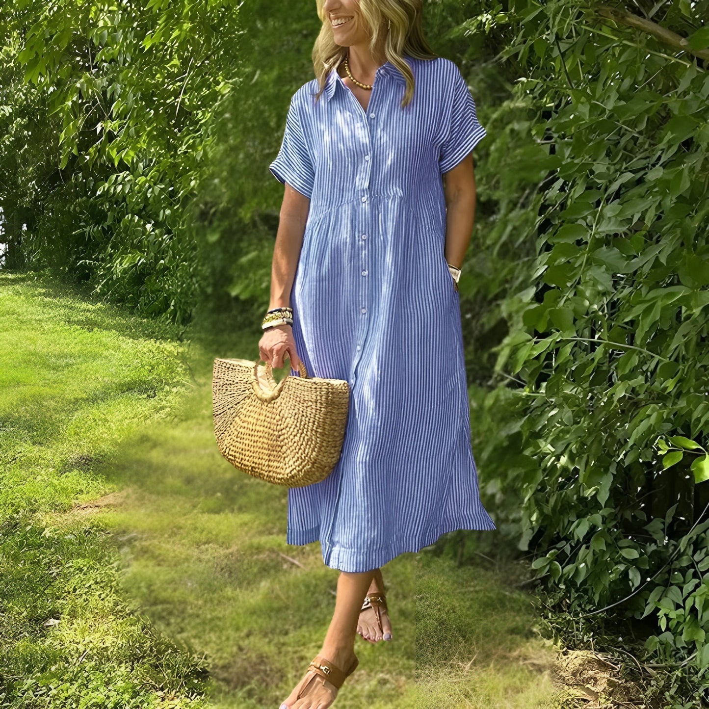 POPPY | FLATTERING STRIPED DRESS