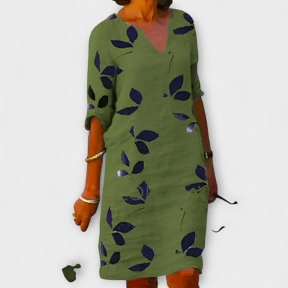 JASMINE | LEAF PRINT DRESS