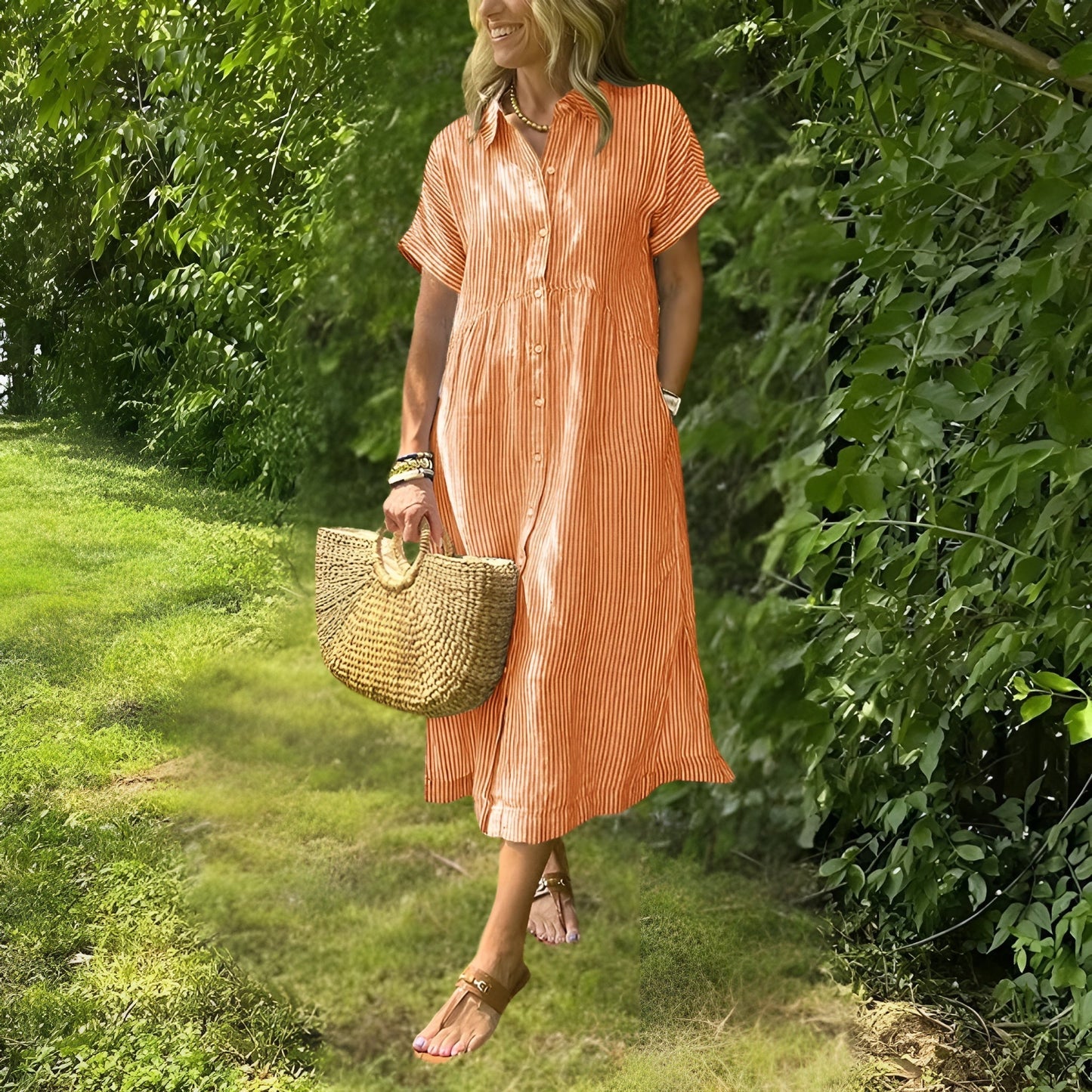 POPPY | FLATTERING STRIPED DRESS