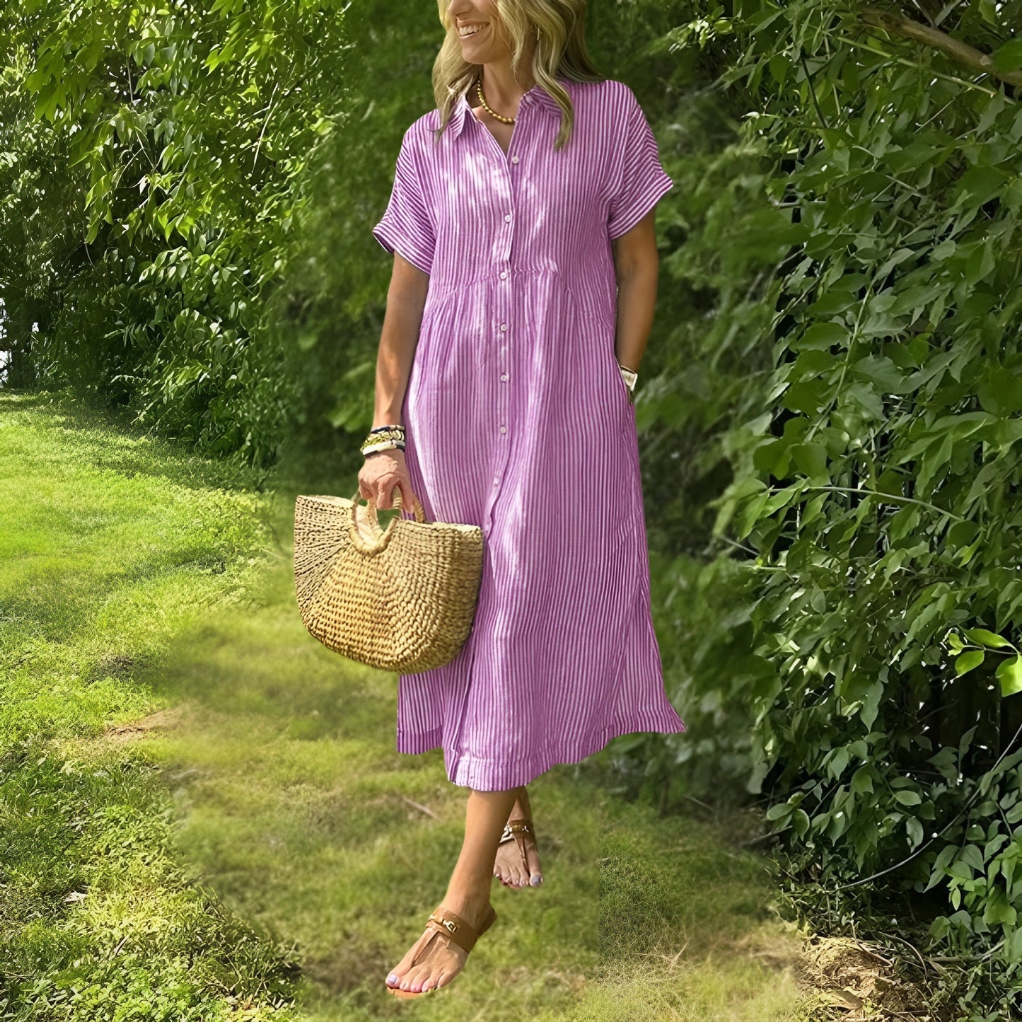 POPPY | FLATTERING STRIPED DRESS