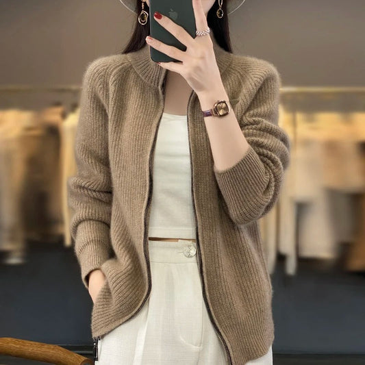 BINDI | WOOL ZIPPER CARDIGAN