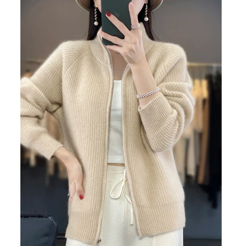 BINDI | WOOL ZIPPER CARDIGAN