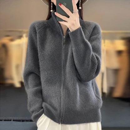 BINDI | WOOL ZIPPER CARDIGAN