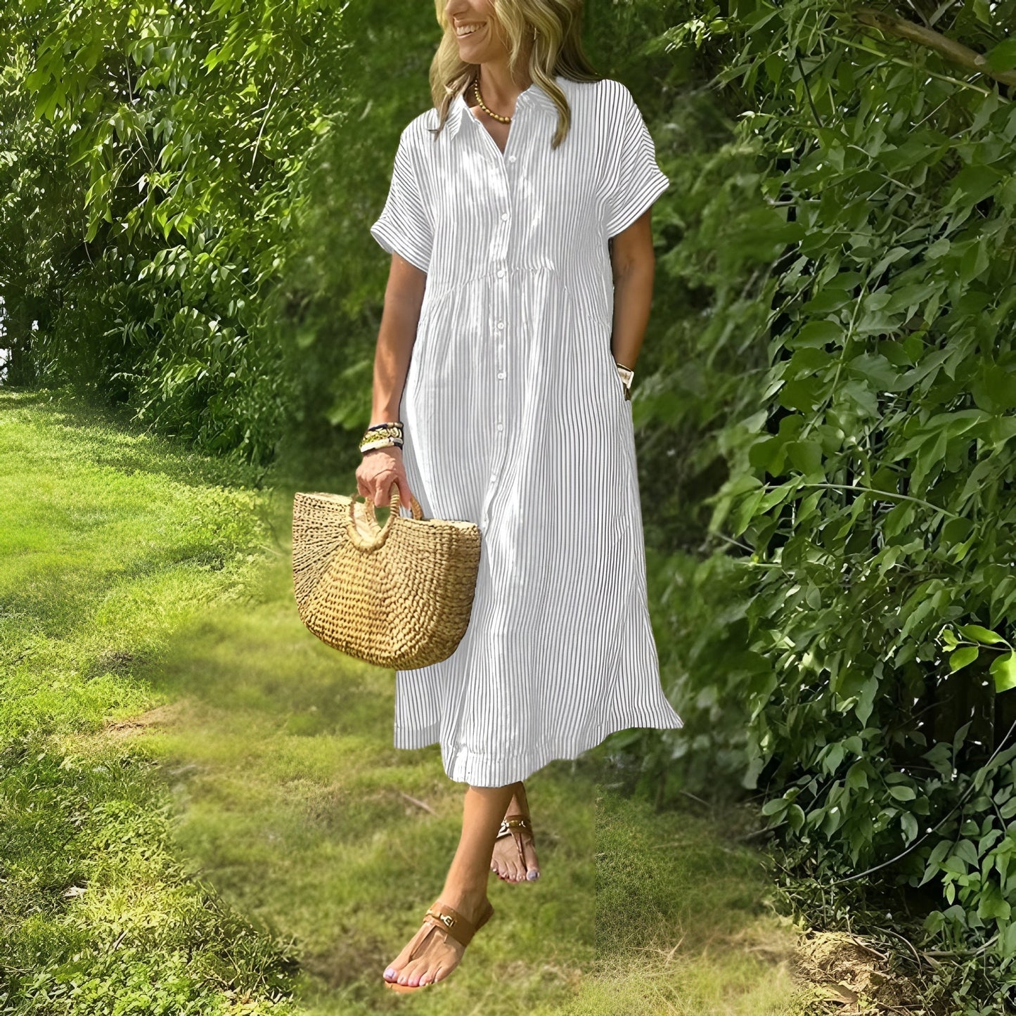 POPPY | FLATTERING STRIPED DRESS