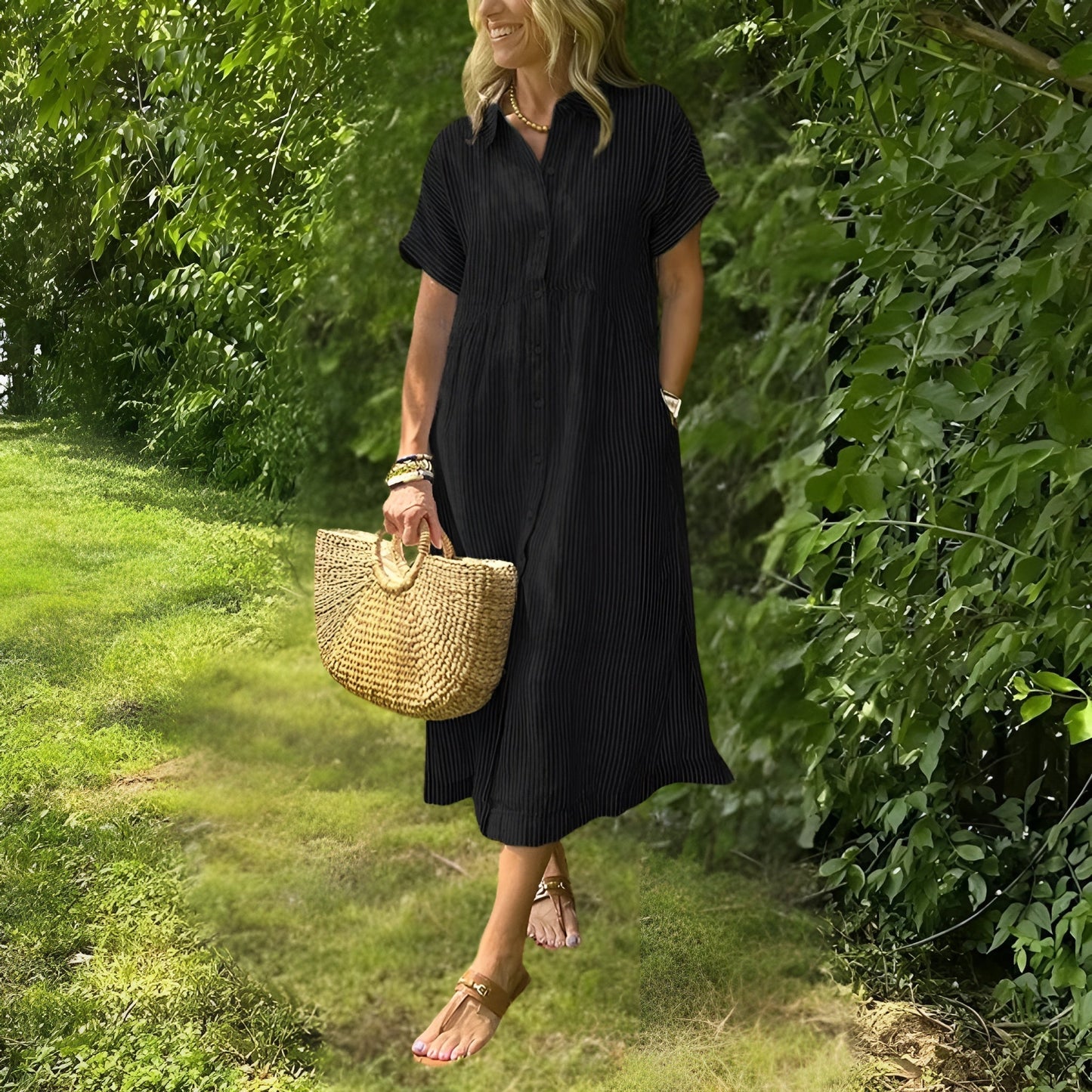 POPPY | FLATTERING STRIPED DRESS